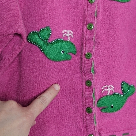 Hartstrings Pink Whale Sweater Cardigan 6x - Picture 4 of 7